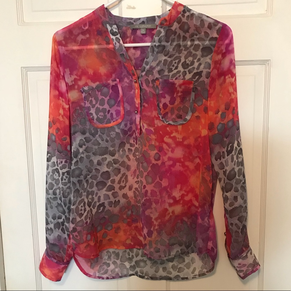 NY Collection Sheer Top | Petite Medium